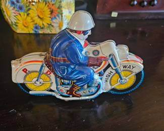 Vintage Highway Police Tin Toy