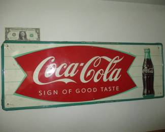 1950's Vintage Coca Cola Fish Tail Sign