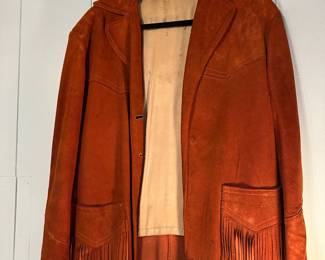 Made in USA Vintage Leather Fringed Jacket