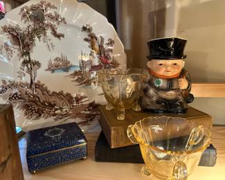 Johnson Brothers Plate, Depression Glass, Goebel Bank