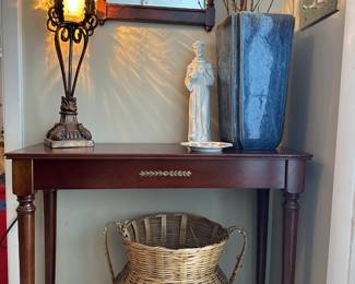 Bombay Console Table, St. Francis Statue