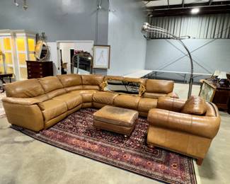 Leather Sectional, Chair with Ottoman Orlando Estate Auction