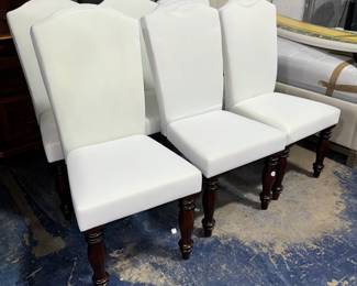 White Leather Dining Chairs Orlando