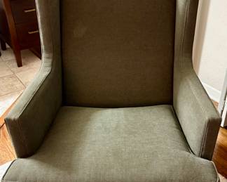 Pottery Barn Style Upholstered Wingback Chair.