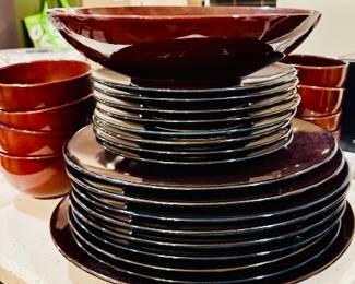 Mikasa Sedona Brown Stoneware Dishes.