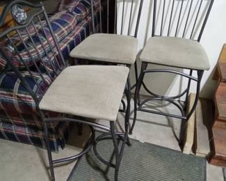 Set of 3 wrought iron chairs