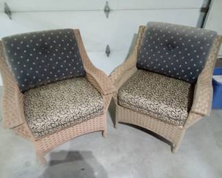 Rattan chairs.
