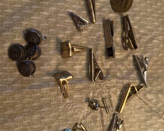 Tie clasps and clips. Cufflinks