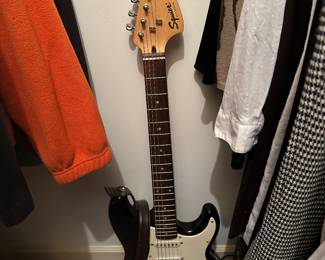 Squire Strat guitar and amp