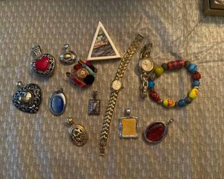 Pendants, bracelets and earrings..