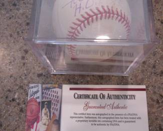 Juan Marichal Autographed Baseball in Case, Hall of Fame, 1983