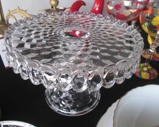 Fostora "American" Cubist Pedestal Cake Stand
