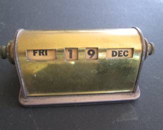 MCM Brass Roller Desk Perpetual Calendar
