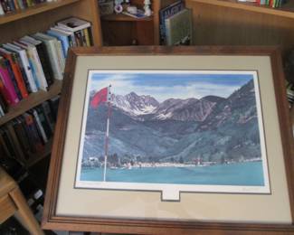 Original Lithography Print By Linda Roberts, 1983, 69/250. Personally Signed by the Artist and President Gerald R. Ford, for the "Annual Jerry Ford Invitational". COA on Reverse Side. Size 27" X 35