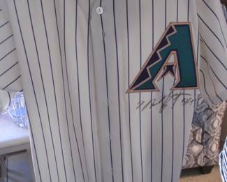 Autographed Arizona Diamondbacks Pinstriped Jersey