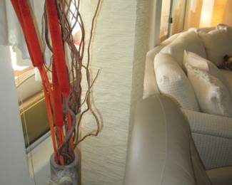 Pair of Floor Lamps, Metal Framework & Wrapped Paper Shades