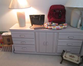 Dresser, 69" X 17" X 30" High + 2-Southwest Style Lamps