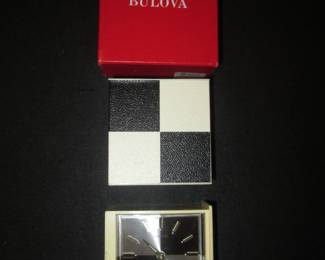 Vintage Bulova 'Monty' Mechanical Clock, Box, C-1973