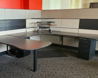 Black desk units (8 large work stations)