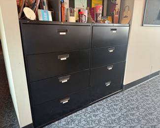 HON 4-Drawer Black File Cabinets, 36"w x 19"d x 53"h (4)