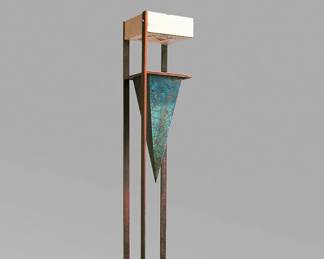 Chris Brunner, Once in a Dream, Limestone, Copper, Steel, 86”x50”x 24”