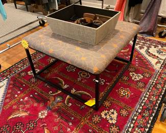 Floral and metal, square ottoman. $30 +tax