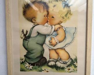 Stolen Kiss. Framed art. https://modestlambestatesales.hibid.com/