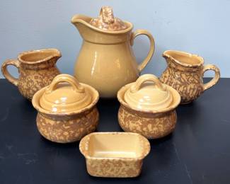 Vintage Pfalzgraff Brown Spongeware pieces