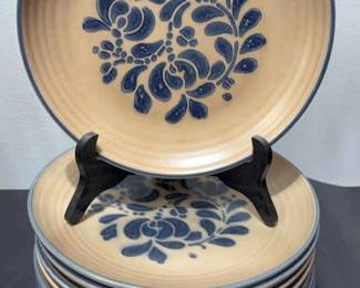 Vintage Pfaltzgraff Dinner Plates Folk Art