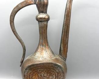 Antique Persian Copper Ewer Aftaba