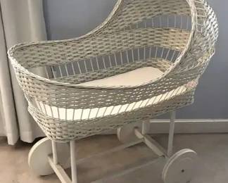 Vintage Wicker Bassinet