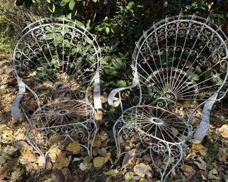 Pair of metal peacock chairs