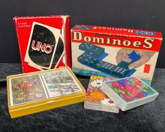 Vintage Playing Cards, Dominoes Uno