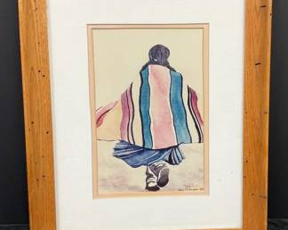 Native Dancing Watercolor by Rena Anderson