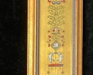 Vintage Reverse Painted Gold Foil Picture by Sungott Art Studios New York