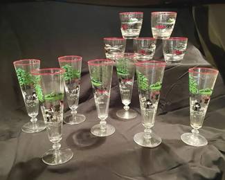 316 Rare Currier  Ives Libbey Glassware 