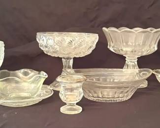 234 Vtg Pressed Glass Dishes 