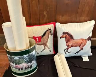 416 Signed Keeneland Prints  Pillows