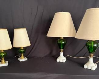 519 Vtg Green Lamp Sets