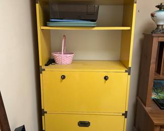 Yellow drop front desk