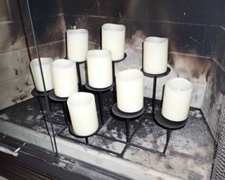 FIRE PLACE CANDLES AND HOLDER
