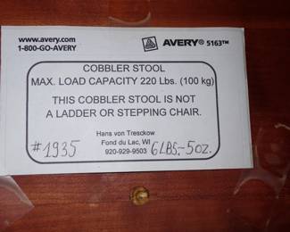 COBBLER STOOL #1935 HANS VON TRESCKOW
