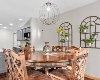 SANTA FE 60" ROUND HI TOP TABLE WITH POP UP LAZY SUSAN IN MIDDLE OF THE TABLE & 6 HI TOP CROSS BACK SEATS W/ UPHOLSTERED SEATS ***** AMAZING SET 