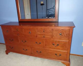 LONG DRESSER W/ MIRROR IRON DETAIL LEAVES
