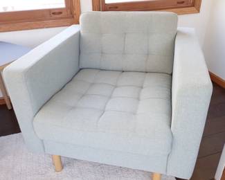 SQUARE BACK TUFFTED BACK & SEATS SIDE CHAIRS - SIDE TABLE