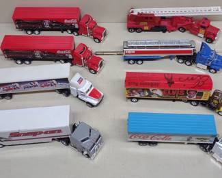 8 Matchbox Advertising Semi Truck & Trailer Toys