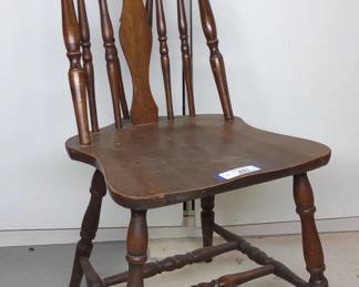Vintage Wooden Splat Brace Back Chair