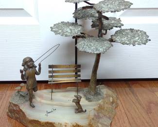 1974 Mario Jason Brass Tree Sculpture Signed