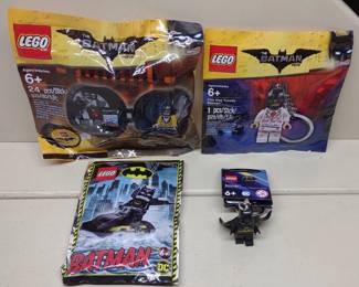 4 Sealed LEGO Batman Minifigure Sets & Keychain