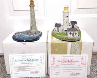 2 Danbury Mint Lighthouses w/ Original Boxes & COA